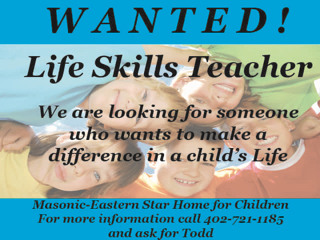 Want Ad for Life Skill Teacher