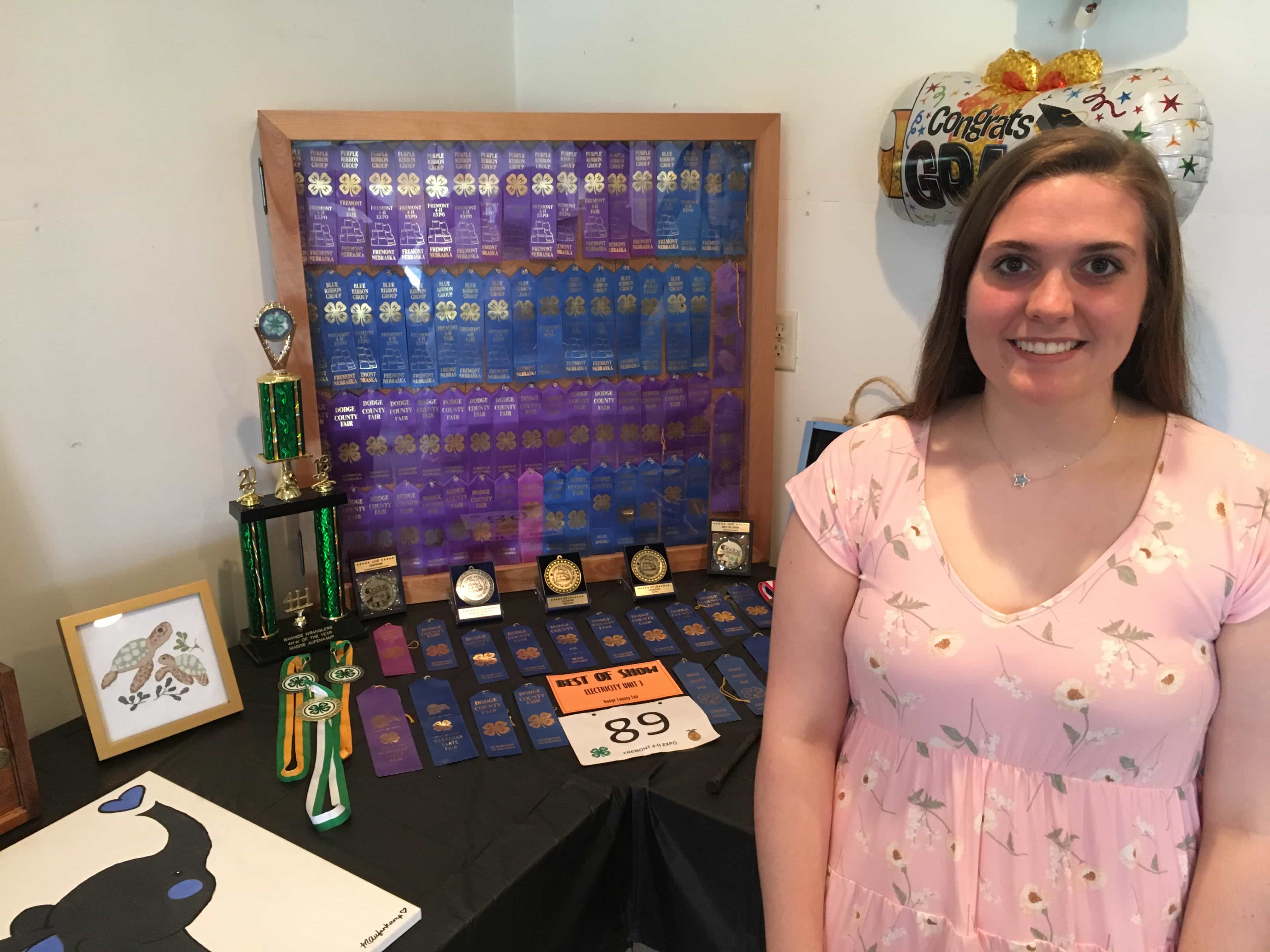 Maddie with 4-H Awards